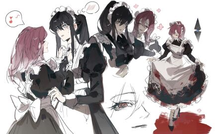 bianjiaoliao female maid maid_uniform nervous path_to_nowhere rahu_(path_to_nowhere) shalom_(path_to_nowhere) yuri