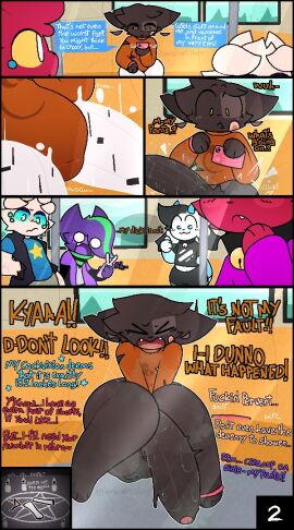 anthro big_penis bodily_fluids covering covering_self cult dissolving_clothing female genitals group male musk musk_cloud musky_penis nonbinary_bunny penis public public_nudity sweat sweaty_genitalia sweaty_penis