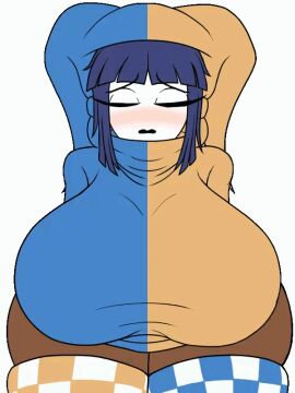 1girls 3:4 animated animated_gif ass big_breasts big_thighs blue_hair blush blushing_female breasts breasts_bigger_than_head busty dark-skinned_female dark_skin duomi_(kalmoire) embarrassed enormous_breasts enormous_thighs eyebrows_visible_through_hair female female_focus female_only gif gigantic_breasts hiccuping hime_cut huge_breasts huge_thighs humongous_breasts jester jester_girl large_breasts large_thighs legwear mario_(series) masked masked_female massive_breasts massive_thighs nervous nintendo pov short_hair shy shy_gal sitting skull_crushing_thighs slight_blush solo solo_female solo_focus thick_ass thick_thighs thigh_socks thighhighs thunder_thighs twitter_user_oc vertical_video wide_hips