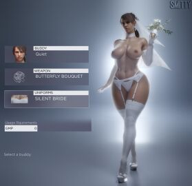 3d ass big_ass big_breasts blender breasts bride female large_ass large_breasts lingerie metal_gear_solid metal_gear_solid_v quiet_(metal_gear) smitty34 stockings thick_thighs wedding_dress wedding_lingerie white_legwear white_lingerie wide_hips
