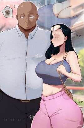 1boy 1girls dark-skinned_male dark_skin erogearts female light-skinned_female light_skin male nico_robin one_piece tagme voluptuous