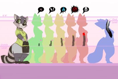 1girls animal_genitalia animal_penis ann_coon_(hgoldenbell) anthro ass bag big_ass big_butt big_tail black_feet black_hands bodily_fluids bottomwear breasts canine_genitalia canine_penis chart clothing collared_shirt cross_section emoji english_text equine_genitalia equine_penis exclamation_point eyelashes feet female female_focus female_only fur genitals green_clothing green_eyes green_shirt green_topwear grey_body grey_bottomwear grey_clothing grey_skirt heart_symbol height height_chart height_comparison hgoldenbell holding_bag irregular_speech_bubble knot knot_emoji knotted_penis louart male mammal markings nagainosfw penis pointy_speech_bubble polo_shirt procyonid question_mark raccoon raccoon_tail rope rope_knot shirt side_view size_chart size_comparison skirt skull_and_crossbones small_breasts smile solo speech_bubble striped_markings striped_tail stripes sweat sweat_emoji tail tail_markings text topwear uterus uterus_view wide_hips x-ray_view