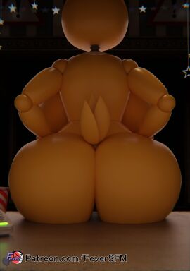 1girls 3d ass ass_focus backboob bib big_ass big_breasts breasts chica_(fnaf) digital_media female feversfm five_nights_at_freddy's fnaf from_behind from_behind_position furry huge_ass huge_breasts robot robot_anthro robot_girl sitting sitting_down solo solo_female toy_chica_(fnaf) toy_chica_(love_taste)