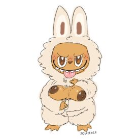 anthro areolae blush breasts breasts_out female freckles furry labubu pop_mart puffy_areola tagme the_monsters