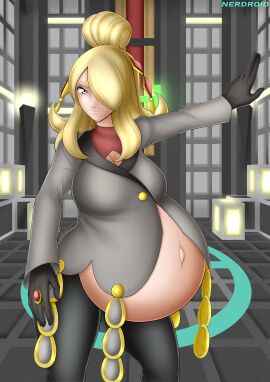 1girls 2d 2d_(artwork) 2d_artwork artist_name artist_signature beautiful beautiful_girl belly belly_button belly_exposed big_belly black_gloves black_pants blonde_female blonde_hair blue_eyes city_background cynthia_(pokemon) digital_art digital_drawing_(artwork) digital_media digital_media_(artwork) dressed dressed_female enjoying_pregnancy exposed_belly female female_focus female_only fetish gloves gray_coat hair_bun huge_belly hyper_belly long_coat looking_at_viewer nerdroid pokemon pokemon_champion pokemon_dppt pregnant pregnant_belly pregnant_female pregnant_human red_topwear ring sex sexy sexy_body sexy_female signature super_belly white_skin white_skinned_female
