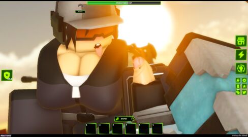 1boy 1girls 2025 3d baseball_cap belt big_breasts big_penis black_gloves blue_clothing blue_jumpsuit blue_sleeves breasts brown_hair cap cleavage clothed clothed_female clothed_male cryo_blaster_(tdx) dated day duo english_text female female_focus fully_clothed fully_clothed_male game_ui gloves goggles grabbing_penis handjob hat imminent_cumshot jumpsuit letterbox letterboxed light-skinned_female light-skinned_male light_skin long_hair long_sleeves male male/female male_pov moosty open_mouth orange-tinted_eyewear outdoors pale-skinned_female pale-skinned_male pale_skin partially_unzipped penis penis_grab penis_out ponytail pov precum precum_drip roblox roblox_game robloxian sleeves straight text tongue tongue_out tower_defense_x white_cap white_hat xwm_turret_pilot_(tdx) zipper