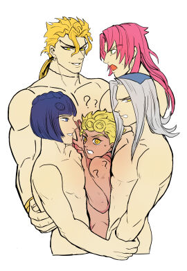 5boys bruno_buccellati diavolo dio_brando gay giorno_giovanna incest_(lore) jojo's_bizarre_adventure leone_abbacchio male male_only naked naked_male nude nude_male question_mark vento_aureo yaoi