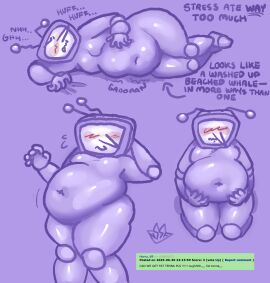 big_belly blush chubby_male deltarune deltarune_chapter_3 fat_belly fat_fetish fat_male fat_thighs male notsoslyfox request self_upload tenna_(deltarune)