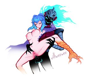 1boy 1girls absurd_res anal anal_pen anal_penetration anal_sex areola areolae big_breasts black_body black_skin blue_eyes blue_fire blue_flame blue_hair blue_teeth brawl_stars breasts breasts_bigger_than_head carrying carrying_partner cum cum_in_pussy cum_inside dark-skinned_male dark_skin draco_(brawl_stars) dread_knight_draco_(brawl_stars) eyes_closed feathers female fingering flame genitals gradient hand_on_thigh harpy harpy_melodie_(brawl_stars) helmet horny horny_female male masturbation melodie_(brawl_stars) mythological_creature penetration pussy red_shirt sex simple_background sketch smile smiling vagina villweewee wet wet_pussy white_background