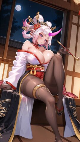 animated breasts female huge_breasts looking_at_viewer nova_(project_qt) nutaku project_qt thick_thighs tight_clothing