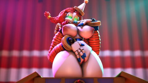 1girls 3d animatronic areolae ball_joints big_breasts bowtie box braid braided_hair breasts clown clown_girl clown_nose eyeshadow female five_nights_at_freddy's five_nights_at_freddy's:_secret_of_the_mimic from_below functionally_nude green_eyes headwear hoodiesfm huge_breasts jack-in-the-box jack_in_the_box_(toy) jackie_(fnaf) jackie_(mishuuyu) joints makeup mishuyuu nipples nude open_mouth party_hat poster presenting pussy red_hair red_nose robot robot_girl robot_joints sfm shoulder_pads smile solo tagme the_mimic_(fnaf) tied_hair twintails vagina white_skin