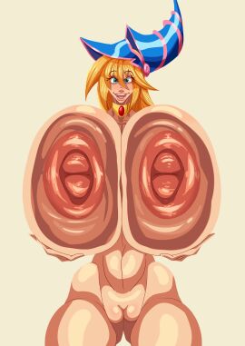 1girls blonde_hair breast_hold breast_lift breast_press breasts breasts_against_glass dark_magician_girl daysy female gigantic_areola gigantic_breasts girly huge_breasts huge_nipples hyper hyper_breasts yu-gi-oh!