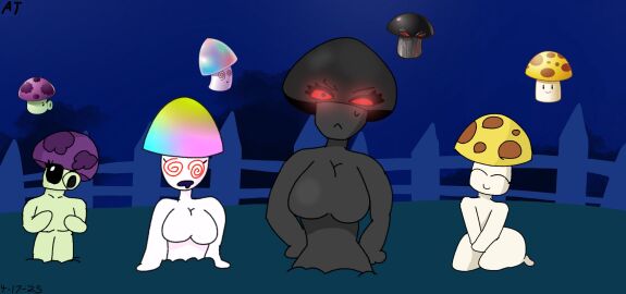 doom-shroom_(pvz) female hypno-shroom_(pvz) multiple_females multiple_girls plants_vs_zombies puff-shroom_(pvz) sun-shroom_(pvz)