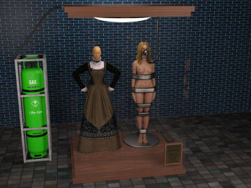 3d bound bound_arms bound_legs cirilover1 completely_nude female mannequin nude nude_female the_witcher_(series) trophy_case vivienne_de_tabris