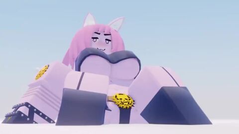 1girls 3d animated azoukl big_breasts breasts cat_girl catgirl cute diamond_is_unbreakable female jojo's_bizarre_adventure killer_queen loop nipples no_sound pink_eyes pink_skin roblox robloxian rule_63 stand_(jjba) straight tagme video