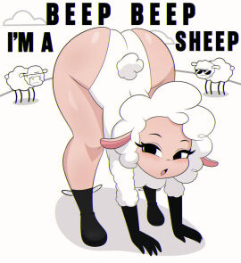 asdfmovie ass beep_beep_i'm_a_sheep bending_forward bending_over bent_over droopy_(series) female furry large_ass leggy_lamb mammal metro-goldwyn-mayer sheep sheep_ears sheep_girl sheep_humanoid sheep_tail sheep_wrecked superbage the_living_tombstone