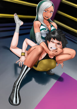 2girls camel_clutch catfight female female_only multiple_females multiple_girls original original_characters pain rggr ryona struggling submission_hold wrestler wrestling wrestling_boots wrestling_femdom wrestling_ring wrestling_singlet wrestlingryona