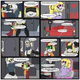 1boy 2d 2girls dialogue english_dialogue english_text female glitch_productions humanoid kyle5021 lizzy_(murder_drones) male murder_drones naked robot robot_boy robot_girl robot_humanoid screen_face short_comic text thad_(murder_drones) v_(murder_drones)