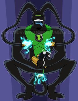 1boy 2d alien alien_male anal anal_masturbation balls ben_10 ben_10_omniverse black_balls black_body black_penis blue_tongue boner color conductoid cum ejaculation electricity electrostimulation erect_penis erection feedback genital_fluids genitals green_body green_eyes humanoid_genitalia humanoid_penis jerking looking_pleasured male male_only masturbation multicolored_body one_eye open_mouth orgasm orgasm_face penis pleasure_face purico solo solo_male testicles tongue tongue_out watermark