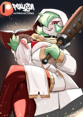1futa 2023 4_fingers areola areola_slip artist_name balls big_breasts big_penis book breasts chest_horn clenched_teeth clothed clothing club_(weapon) crossed_legs dickgirl english_text erection female female_focus fingers futa_only futanari gardevoir generation_3_pokemon genitals glans green_hair green_hands hair hair_over_eye hi_res holding_book holding_club holding_melee_weapon holding_object holding_weapon horn huge_balls huge_cock humanoid humanoid_genitalia humanoid_penis intersex legwear lips lipstick looking_at_viewer looking_down low-angle_view magic magic_circle magic_user makeup melee_weapon mostly_clothed nintendo nipples one_eye_obstructed particles patreon patreon_logo penis pink_areola pink_glans pokemon pokemon_(species) poxygon pupils red_eyes red_horn sitting solo teeth text thigh_highs url vein veiny_penis weapon white_body white_penis white_sclera white_text