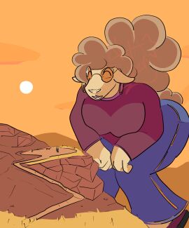 anthro bovid caprine female hi_res macro male male/female mammal mature_female micro nova_prowler sheep size_difference smaller_male solo