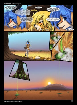 2016 after_sex antelope anthro bean bean_(legume) blonde_hair blue_hair blush bodily_fluids bovid cheetah clenched_teeth closed_eyes comic comic_page cum cum_on_food detailed_background dialogue digital_media_(artwork) duo energy_beam english_text felid feline female female_pred fluff-kevlar food fruit fur genital_fluids grass green_eyes hair hill hooves horn interspecies legume long_hair lying magic male male_anthro male_prey mammal markings mihari multicolored_body multicolored_fur nude on_side open_mouth orange_body orange_fur outdoor_nudity outside page_22 page_number plant predator/prey rehzi_(fluff-kevlar) running savanna shaded sleeping smile sound_effects speech_bubble spots spotted_body spotted_fur sun sunset teeth text thought_bubble tree url vines white_body white_fur yellow_body yellow_fur