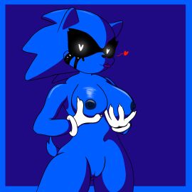 1girls big_breasts blue_body blue_fur breasts fanon fanon_horrors_unknown female friday_night_funkin friday_night_funkin_mod holding_breast solo sonic.exe_(series) sonic_(series) tongue tongue_out wearing_clothes white_eyes