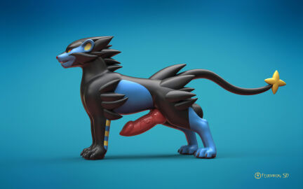 3d_(artwork) all_fours animal_genitalia animal_penis balls big_balls big_knot big_penis canine_genitalia canine_penis digital_media_(artwork) erection feodaron_sd feral generation_4_pokemon genitals huge_balls huge_cock knot knotted_penis looking_aside luxray male nintendo open_mouth penis pokemon pokemon_(species) side_view solo