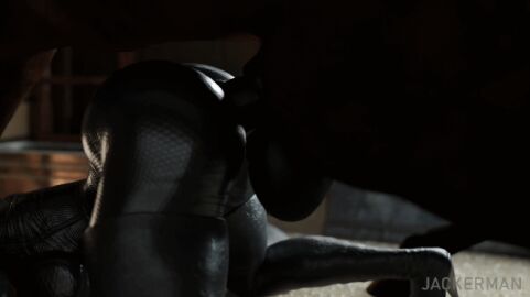 anal ass balls beastiality big_ass big_breasts bimbo butt catwoman catwoman_(jackerman) cum_in_ass cum_inside horse horsecock jackerman penis selina_kyle take_it_out