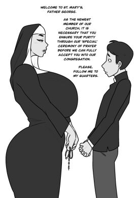 1boy 1girls ass big_ass big_breasts breasts bust busty chest curvaceous curvy curvy_figure digital_media_(artwork) female female_focus higher_resolution_available hips hourglass_figure huge_ass huge_breasts human hyper hyper_breasts jopuari large_ass large_breasts legs light-skinned_female light-skinned_male light_skin male male/female mature mature_female nun original priest sister_guadalupe_(jopuari) slim_waist straight thick thick_hips thick_legs thick_thighs thighs voluptuous waist wide_hips