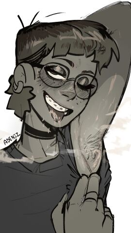 1girls 2d 2d_(artwork) adeniz armpit_fetish armpit_hair armpit_sniffing armpits arms_behind_back arms_up braces breasts clothed clothing female glasses hairy hairy_armpits hairy_female hairy_pussy illustration inviting inviting_to_sex natalie(adeniz) original original_character original_characters partially_clothed pixie_cut pussy seductive_look seductive_smile short_hair showing_armpits small_breasts smell smelly smelly_armpits smile smiling solo_female standing teenage_female teenager tomboy wet_body young