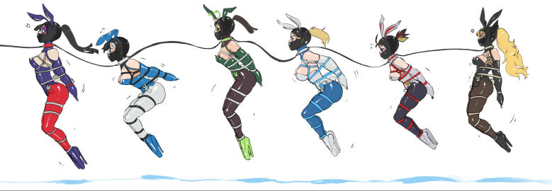 6girls angry angry_expression angry_eyes angry_face angry_sub armbinder arms_behind_back arms_bound_behind_back arms_restrained arms_tied_behind_back ball_gag ballerina_shoes black-haired_female black_and_white_hair black_ball_gag black_hair black_heels black_leotard blonde-haired_female blonde_female blonde_hair blue_ball_gag blue_heels blue_legwear blue_leotard bondage bondage_gear bondage_hood bound_arms bound_together brown-haired_female brown_hair brunette_hair bunny_costume bunny_ears bunny_girl bunny_suit bunny_tail bunnysuit captured_heroine captured_superheroine coffle collar collar_to_collar dark_hair embarrassed embarrassed_female eudetenis female female_only gag gagged gagged_female green_ball_gag green_heels green_leotard gwen_hood hair_poking_out_from_under_the_hood high_heels hood hopping invisible_woman invisible_woman_(marvel_rivals) leash legs_restrained legwear leotard luna_snow luna_snow_(marvel_rivals) magik_(illyana_rasputin) magik_(marvel_rivals) mantis_(marvel) mantis_(marvel_rivals) marvel marvel_comics marvel_rivals multicolored_hair peni_parker peni_parker_(marvel_rivals) psylocke psylocke_(sai)_(vengeance) purple_heels purple_leotard red_ball_gag red_legwear restrained restrained_arms restrained_legs restraints sue_storm tied_arms tied_together white_and_black_hair white_heels white_legwear white_leotard