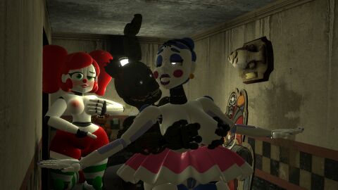 3d animatronic animatronic_female animatronic_girl animatronics anthro baby_(fnafsl) ballora ballora_(fnafsl) ballora_(spiderjunior10) big_mouth_billy_bass biting_lip blue_eyelids blue_hair breast_grab breasts breasts_out bucket cameo circus_baby circus_baby_(fnaf) clara_afton clown clown_girl clown_nose earrings eyelashes female fingering fingerless_gloves fish five_nights_at_freddy's five_nights_at_freddy's_3 fnaf freddy_(fnaf) garry's_mod glowing_eyes grabbing grabbing_another's_breast grabbing_breasts grabbing_from_behind green_eyes green_fur hand_in_pants hand_on_breast husband_and_wife indoors male male/female nipple_play nipple_tweak no_bra no_panties no_top painted_nails pink_skirt plushie purple_guy_(fnaf) purple_lips purple_lipstick pussy pussy_lips pussy_peek rabbit rabbit_ears red_hair red_lips red_lipstick robot robot_girl robot_humanoid robot_joints scottgames short_shorts skirt so87baby springtrap springtrap_(fnaf) straight summer_of_87_baby thighhighs thighs topless topless_female upskirt vagina vagina_out vagina_peek warioman67 white_body white_skin william_afton