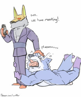 anthro anubian_jackal canid canine canis dislyte duo freddy_(dislyte) furry_only genitals hi_res jackal lilith_games male male/male mammal penis sander_(dislyte) wolf wulfer-shepherd