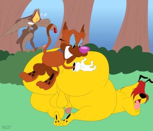 3boys anal_sex anthro anthro_on_anthro ass balls big_penis blastprocessing16 brown_fur bubble_ass bubble_butt canid canine canis cartoony doggy_style fur gay gay_sex glasses great_dane hi_res huge_cock jerkingoff looney_tunes male male_focus male_only masturbation nervous nervous_sweat original_character penis ralph_e._wolf red_hair sam_sheepdog sex sheepdog smile tail teeth tongue tongue_out warner_brothers wolf yellow_fur