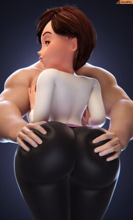 1boy 1girls 3d ass big_ass bob_parr brown_eyes brown_hair bubble_ass bubble_butt canon_couple disney elastigirl female fully_clothed_female grabbing_ass hands_on_chest helen_parr huge_ass looking_back male milf mr._incredible muscular muscular_male nude nude_male obscured_face pixar round_ass slim_waist smitty34 squeezing_butt tagme the_incredibles the_incredibles_2 thick_thighs tight_clothing wide_hips yoga_pants