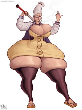 1girls ass ass_body ass_visible_from_the_front ayase_seiko baseball_bat beehive_(hairstyle) beehive_hair beehive_hairdo big_ass big_breasts big_thighs big_tits bottom_heavy breasts bubble_ass bubble_butt cigarette cleavage dandadan fat_ass fat_thighs female female_focus female_only giant_thighs gigantic_thighs gilf glasses huge_ass huge_breasts huge_thighs huge_tits hyper hyper_ass ignantastro large_ass large_breasts large_thighs large_tits looking_at_viewer massive_ass massive_thighs mature mature_female middle_finger pulled_up_hair smoking solo stardustpapi sweat sweaty_body thick_ass thick_thighs thighs thunder_thighs tits updo white_hair wide_hips