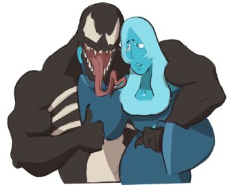 alien blue_diamond_(steven_universe) crystal_gem female marvel romantic_couple steven_universe symbiote venom_(marvel) weird_crossover