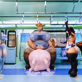 anthro arflin ass balls belly big_ass big_balls big_belly big_breasts big_butt bodily_fluids bottomwear bovid bovine breasts building bulge canid canine canis cattle clothing domestic_dog ear_piercing ear_ring electronics equid equine exhibitionism exposed_udderrn female fluxcore genitals glans group hand_on_belly hand_on_leg hand_on_thigh hi_res hooves horse hotpants huge_ass huge_breasts huge_butt lactating leaking_milk legwear looking_at_another looking_worried male male/female male/male mammal milk mouse murid murine navel overalls overweight overweight_anthro overweight_female panties penis phone piercing public ring_piercing rodent shirt shorts sitting smile sweater tank_top teats thick_thighs thigh_highs topwear train udder_lactation udder_vore udders underwear vehicle vore wide_hips