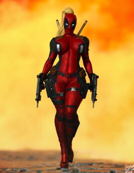 1girls 2020s 2024 3d big_breasts big_thighs blake_lively blonde blonde_hair bodysuit breasts cleavage deadpool_&_wolverine_(2024) female female_focus female_only genderswap genderswap_(mtf) gun guns hi_res high_heels highres hips hourglass_figure human lady_deadpool ladypool ladypool_(blake_lively) large_breasts large_thighs marvel marvel_comics mask masked masked_female ponytail red_suit rude_frog rule_63 skin_tight skin_tight_suit solo solo_female solo_focus superheroine thick_thighs thighs wanda_wilson wide_hips