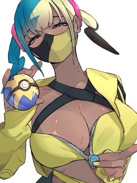 1girls canari_(pokemon) female female_focus female_only holding_poke_ball pokemon pokemon_legends:_z-a solo solo_female solo_focus