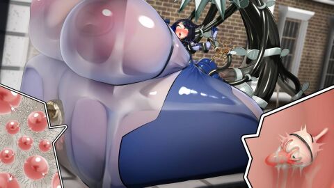 about_to_burst ahe_gao big_ass big_belly big_breasts black_body breasts cumflation female feral_on_female feral_on_human game_freak hyper hyper_belly hyper_cumflation hyper_impregnation impregnation inflation kawahagitei liko_(pokemon) pokemon pokemon_sm pokephilia ready_to_pop tagme tentacle ultra_beast xurkitree