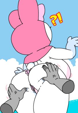 ?! beach breasts bunny cassettedream dream-cassette female furry headgear hoshime huge_areola huge_breasts my_melody onegai_my_melody pussy sanrio spreading