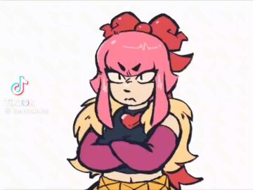 brawl_stars breast_expansion melodie_(brawl_stars) pink_hair tagme video white_background