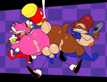 amy_rose anus archie_comics ass ass-to-ass ass_job ass_to_ass assjob big_ass big_butt big_penis boots breasts buttjob chipmunk couple covered_assjob covered_buttjob cum cumshot double_buttjob ejaculation erection female gun hammer hedgehog huge_ass large_penis male penis pussy sally_acorn sonic_(series) sonic_the_hedgehog sonic_the_hedgehog_(archie) sonic_the_hedgehog_(comics) sonic_the_hedgehog_(series) superiorfox threesome weapon