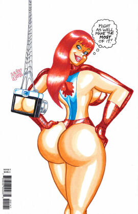 1girls ass ass_focus big_ass big_breasts bimbo breasts cosplay female female_only human human_only joe_gravel light-skinned_female light_skin marvel marvel_comics mary_jane_watson red_hair self_upload solo spider-man_(cosplay) spider-man_(series) straight_hair web wide_hips