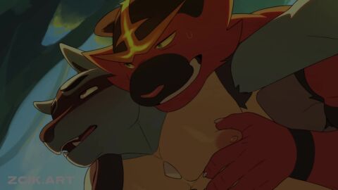 2d animated color dick gay hugging_from_behind incineroar lucario penetration penis pokemon tagme tail tree video zcik