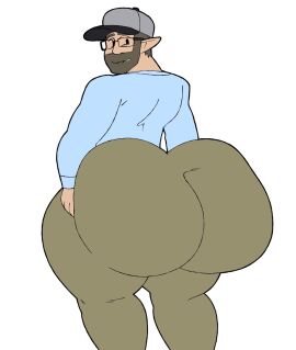 1boy ass ass_bigger_than_head big_ass big_ass_(male) big_butt bottom_heavy bottom_heavy_male colelucario huge_ass huge_butt male male_only solo solo_male tanookers wide_hips