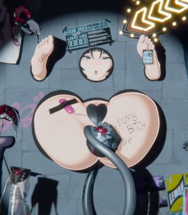 1girls 3d ahe_gao anal anal_access anal_only anal_only_maebari anal_plug anime anime_style asian_female body_writing bondage buttplug colorless_3d female female_only femsub glory_hole heart_maebari jane_doe_(zenless_zone_zero) light-skinned_female light_skin maebari mind_break sex_toy tail tail_plug tongue tongue_out vibrator zenless_zone_zero