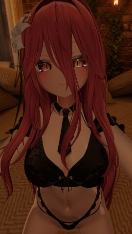 1girls big_breasts bra breasts female panties silentium1620 silya tagme tie vrchat vrchat_avatar